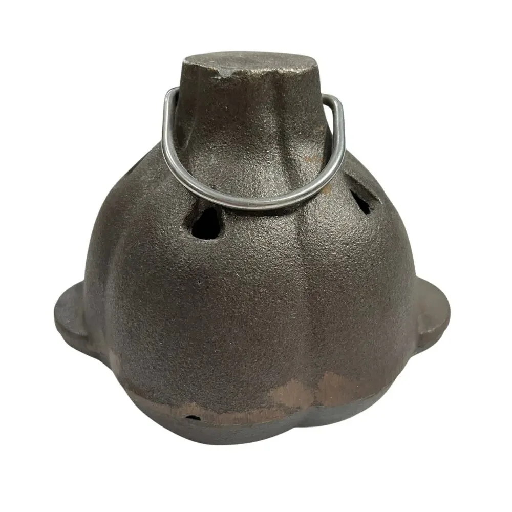 Cast Iron Garlic Roaster Base and Lid with Handle Heavy Duty Oven BBQ Grill